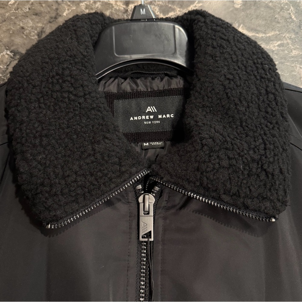 NWT Andrew Marc Sport Grafton Aviator Jacket- Black - Picture 3 of 12